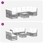 vidaXL Ensemble de canapé de jardin 8 Pièces Noir polyrotin
