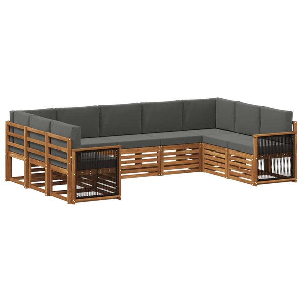 vidaXL Ensemble de canapé d'angle 7 Pièces Naturel et Anthracite