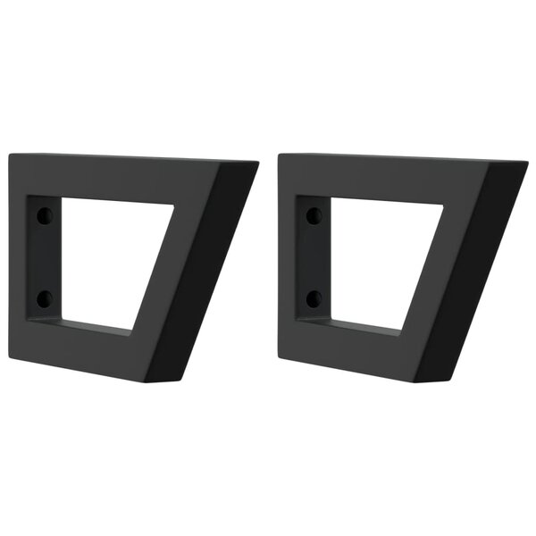 vidaXL Supports d'étagères pour lavabo 2 Pièces noir trapèze acier