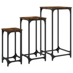 vidaXL Tables d’appoint gigognes 3 Pièces chêne fumé bois d'ingénierie
