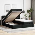 VidaXL Cadre de lit ottoman avec matelas noir 180x200 cm similicuir