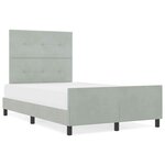 vidaXL Cadre de lit Gris clair 120x190 cm Velours