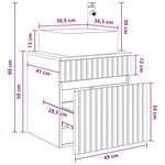vidaXL Meuble de lavabo mural Blanc brillant 49 x 41 x 63 cm