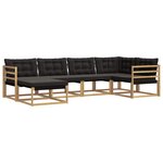vidaXL Ensemble de canapés d'extérieur 6 pc Blanc et noir