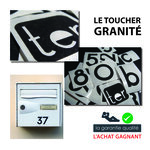 2 Béton Noir - numéro adhésif pour boîtes aux lettres- Vinyle épais texturé  hauteur 50 mm.