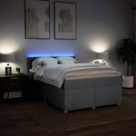 vidaXL Sommier à lattes de lit avec matelas Gris clair 160x200cm Tissu