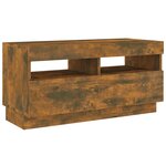 vidaXL Ensemble de meubles TV avec lumières LED 2 Pièces Chêne fumé