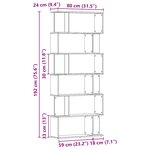 vidaXL Bibliothèque chêne artisanal 80x24x192 cm bois d'ingénierie