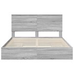 vidaXL Lit de Rangement Gris Sonoma 160 x 200 cm Bois d'ingénierie