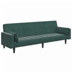 vidaXL Canapé-lit à 2 places avec repose-pied vert foncé velours