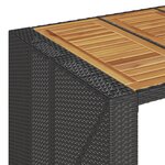 vidaXL Ensemble de bar de jardin 7 Pièces avec coussins noir poly rotin