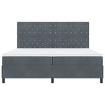vidaXL Lit à ressorts avec matelas Gris foncé 200 x 200 cm Velours