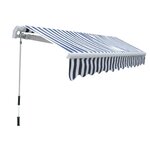vidaXL Auvent pliable manuel 300 cm Bleu/blanc