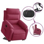 vidaXL Fauteuil inclinable Rouge bordeaux Velours