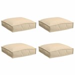 vidaXL Coussin 4 Pièces Beige 40 x 40 x 8 cm Tissu Oxford