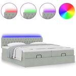 vidaXL Cadre de lit ottoman avec matelas gris clair 200x200 cm velours