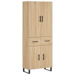 vidaXL Buffet haut Chêne sonoma 69 5x34x180 cm Bois d'ingénierie