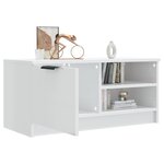 vidaXL Meuble TV Blanc brillant 80x35x36 5 cm Bois d'ingénierie