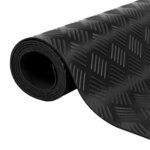 vidaXL Tapis de sol avec motif de tôle larmée Noir 1 x 5 m Caoutchouc