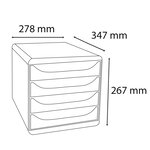 Module De Classement Big Box 4 Tiroirs Iderama - Bleu Royal - Exacompta