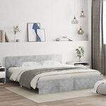 vidaXL Cadre de lit avec LED sans matelas gris béton 200x200 cm