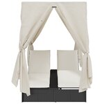 Chill out avec le transat double vidaXL avec toit et rideaux en poly rotin noir