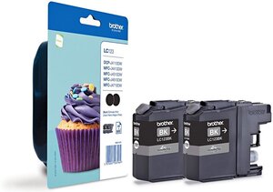 Pack de 2 cartouches d'encre brother lc123bkbp2 (noir)