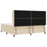 vidaXL Lit box spring avec matelas - Crème - 200 x 200 cm  tissu