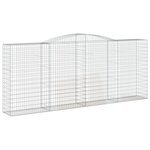 vidaXL Paniers à gabions arqués 4 Pièces 400x50x160/180 cm fer galvanisé