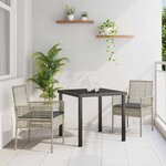 vidaXL Chaises de jardin   set de 2 avec coussins gris clair en poly rotin
