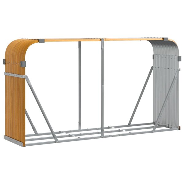 vidaXL Porte-bûches aspect bois 180x45x100 cm acier galvanisé