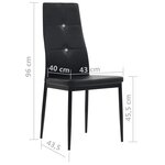 vidaXL Chaises à manger lot de 6 noir similicuir