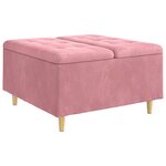 vidaXL Pouf de rangement avec coussin Rose 80 x 80 x 45 cm Velours