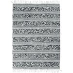 Tapis Terra - 160 x 230 cm - Bande relief blanc et noir