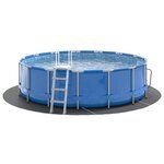 vidaXL Bâche de piscine gris clair Ø366 cm géotextile polyester
