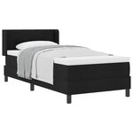 vidaXL Lit à ressorts avec tête de lit Noir 200 x 90 cm tissu