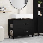 vidaXL Unité de vanité de salle de bain Noir 80 x 35 x 60 cm