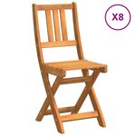 vidaXL Chaises de jardin pliantes 8 Pièces 36x46x86 cm Bois d'acacia massif