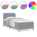 vidaXL Lit à ressorts avec matelas Gris clair 100 x 200 cm tissu