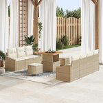 vidaXL Ensemble de canapé de jardin avec coussin 10 Pièces Beige  Crème