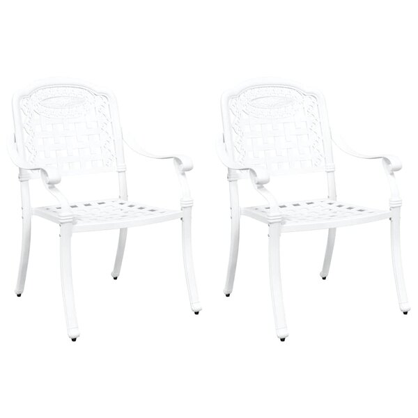 vidaXL Chaise de jardin 2 Pièces Blanc 55 x 56 5 x 91cm Aluminium