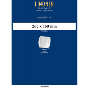 Bandes double soudure 265 x 160 mm pour blocs  carnets de timbres. Fond - Transparent