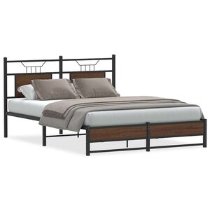 vidaXL Cadre de lit sans matelas chêne marron 137x190 cm
