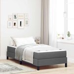 vidaXL Lit à ressorts avec matelas Gris foncé 90 x 190 cm tissu