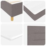 vidaXL Lit à ressorts avec matelas Taupe 100 x 200 cm tissu