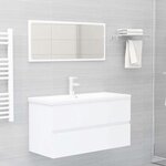 vidaXL Armoire d'évier avec lavabo intégré blanc bois d'ingénierie