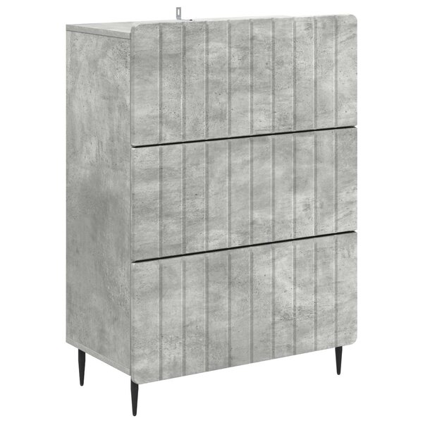 vidaXL Armoire à tiroirs Gris béton 66 x 34 5 x 92 cm
