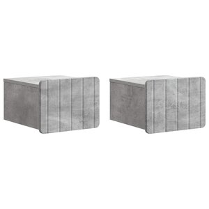 vidaXL Cabinet de chevet mural 2 pc Gris béton 33 x 34 5 x 24 cm
