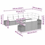 vidaXL Ensemble de canapé de jardin avec coussin 9 Pièces Marron et crème