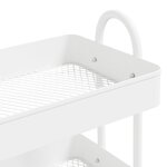 vidaXL Chariot à 3 niveaux Blanc 43x34x79 cm Acier